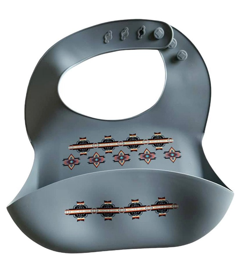 southwest native design Waterproof Silicon Baby/Toddler Bib