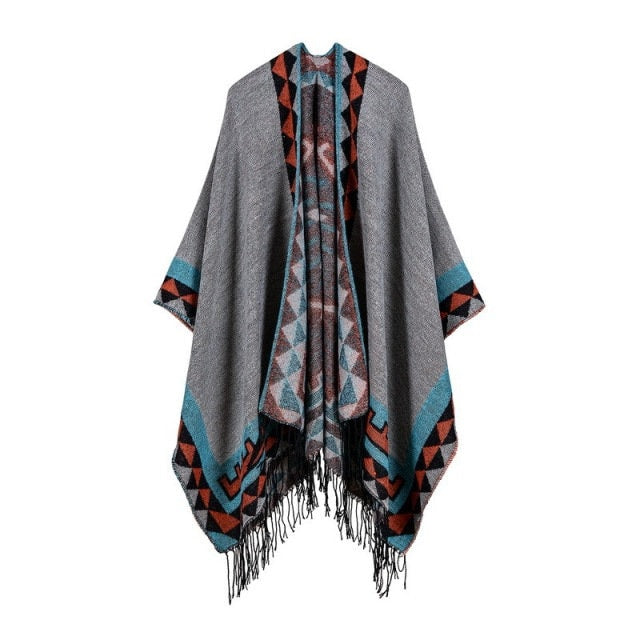 Southwest Shawl, Poncho-Native American Style Design--One Size Fits Most