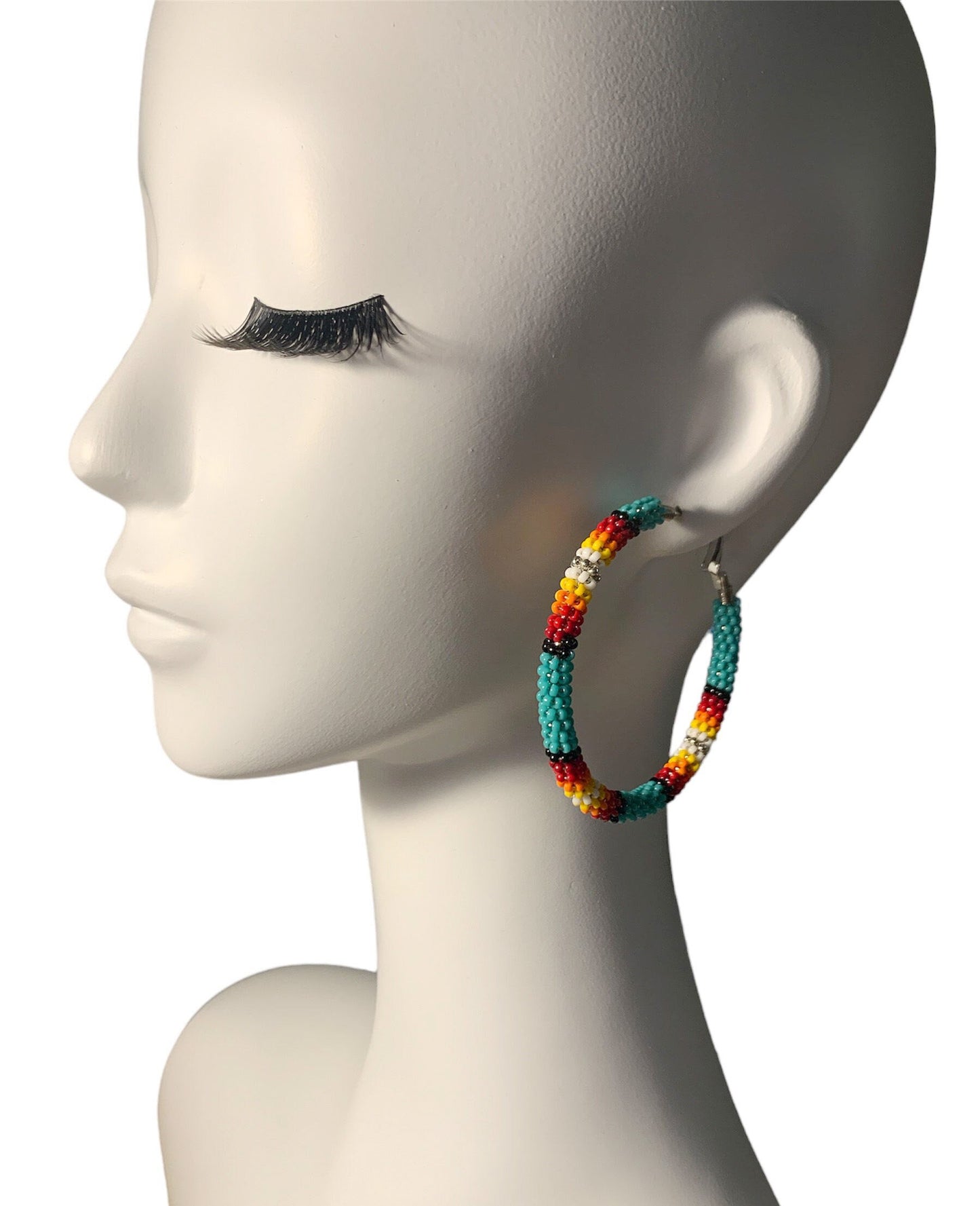 Southwest Style Beaded Boho Hoop Earrings More Colors