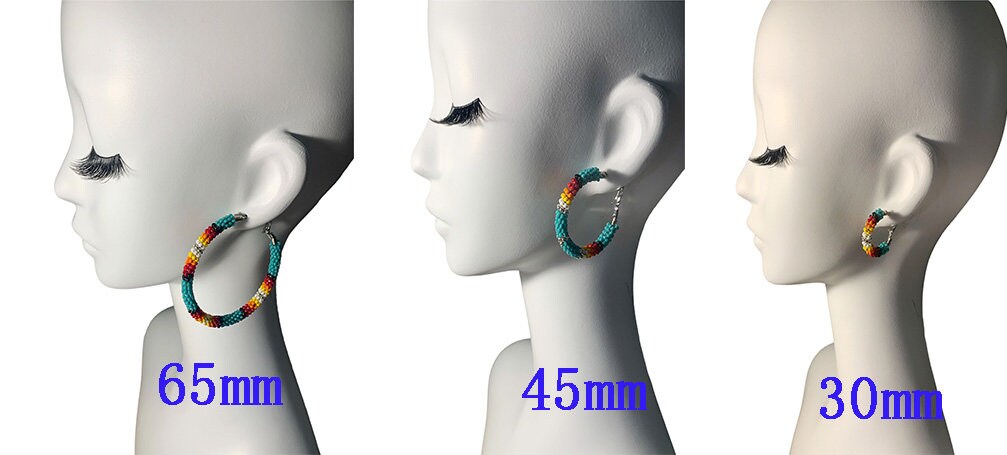 Southwest Style Beaded Boho Hoop Earrings More Colors