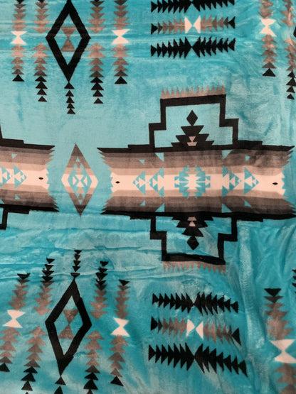 Native American Style Design Super Soft Plush Reversible Queen Size Blanket