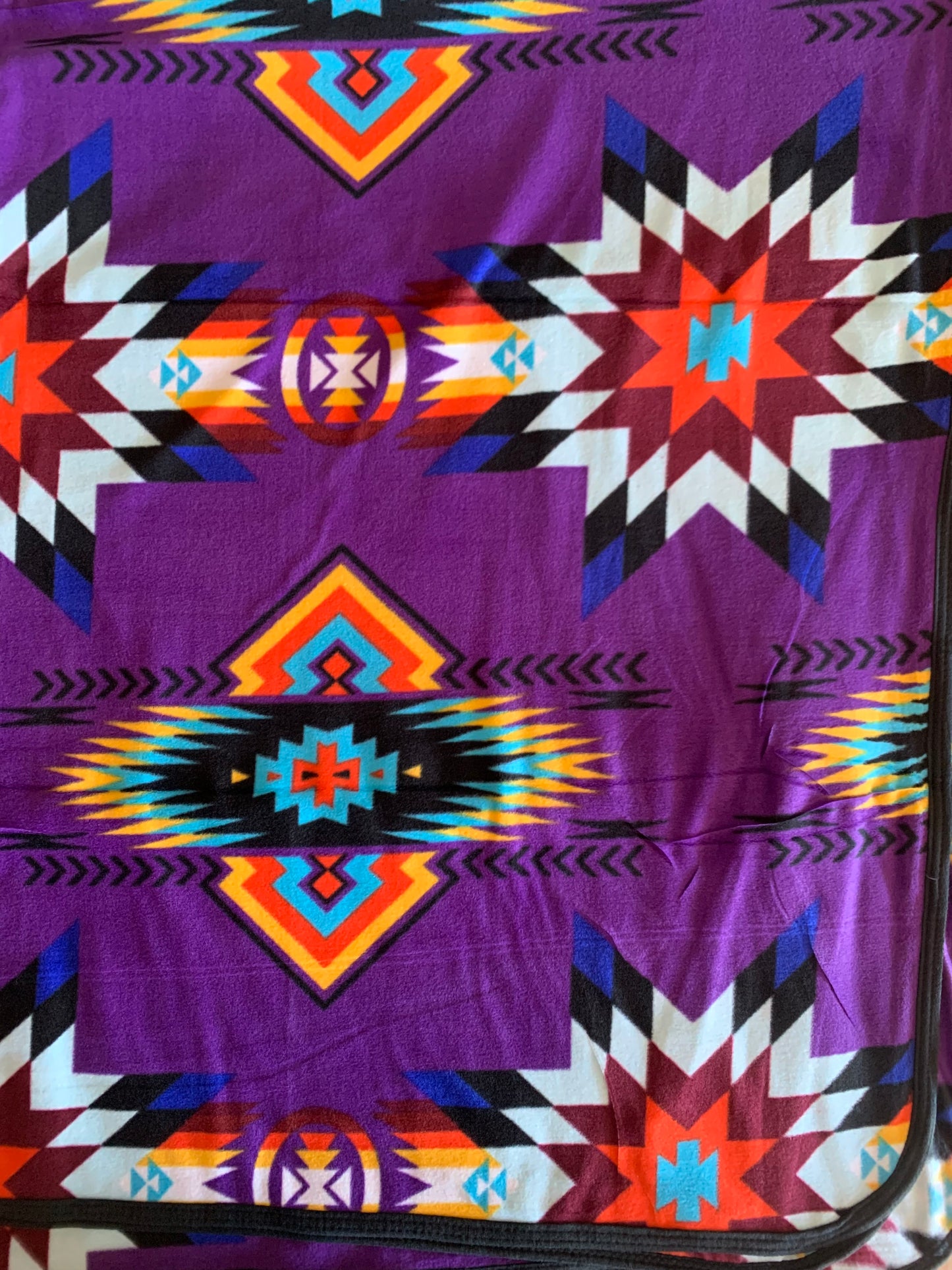 Native American Star Design Throw Size Fleece Blanket