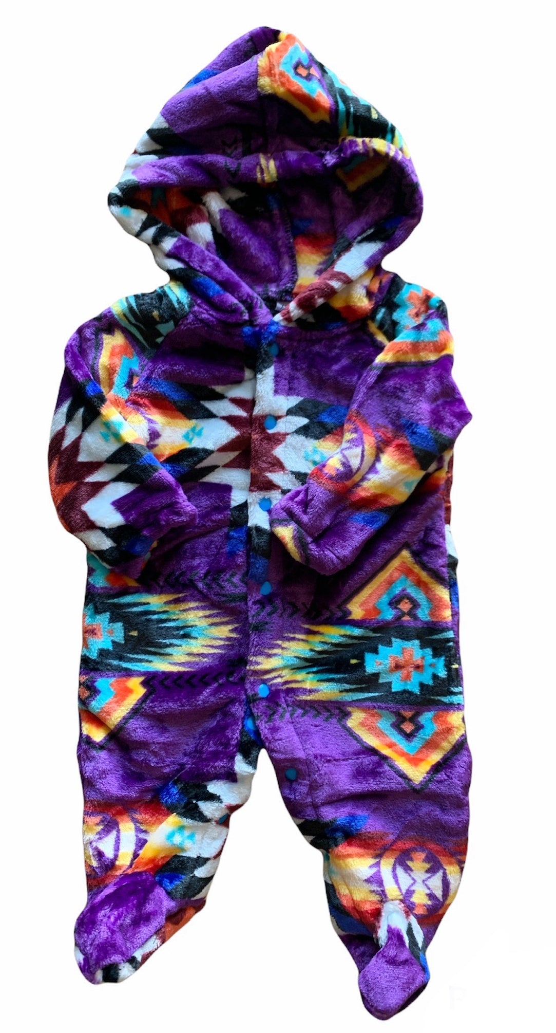 Native American Style Design Super Soft Baby Hooded one-piece