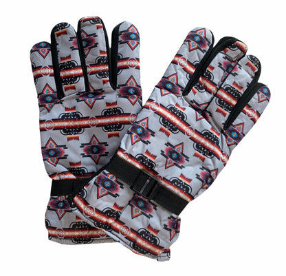 Native American Style Design Winter Outdoor Thick Waterproof Gloves