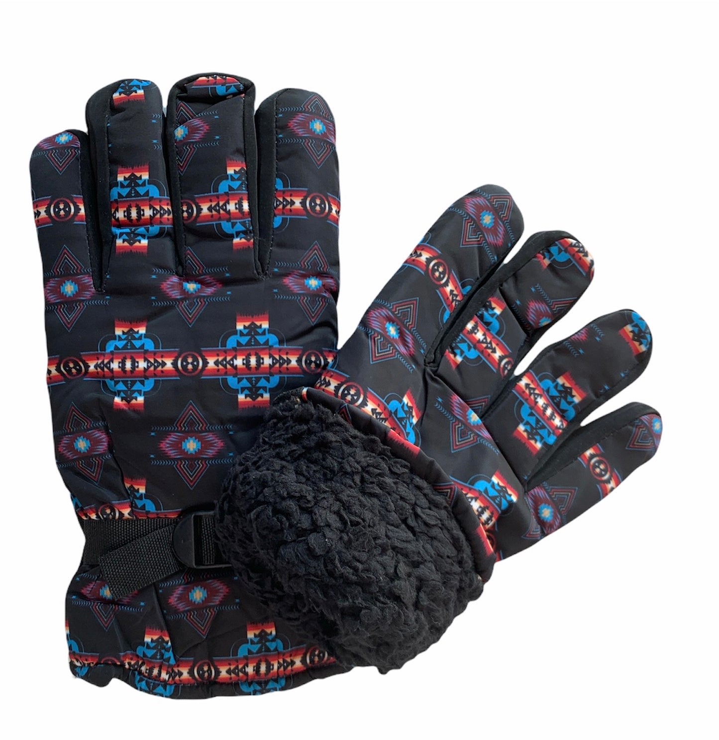 Native American Style Design Winter Outdoor Thick Waterproof Gloves