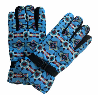 Native American Style Design Winter Outdoor Thick Waterproof Gloves