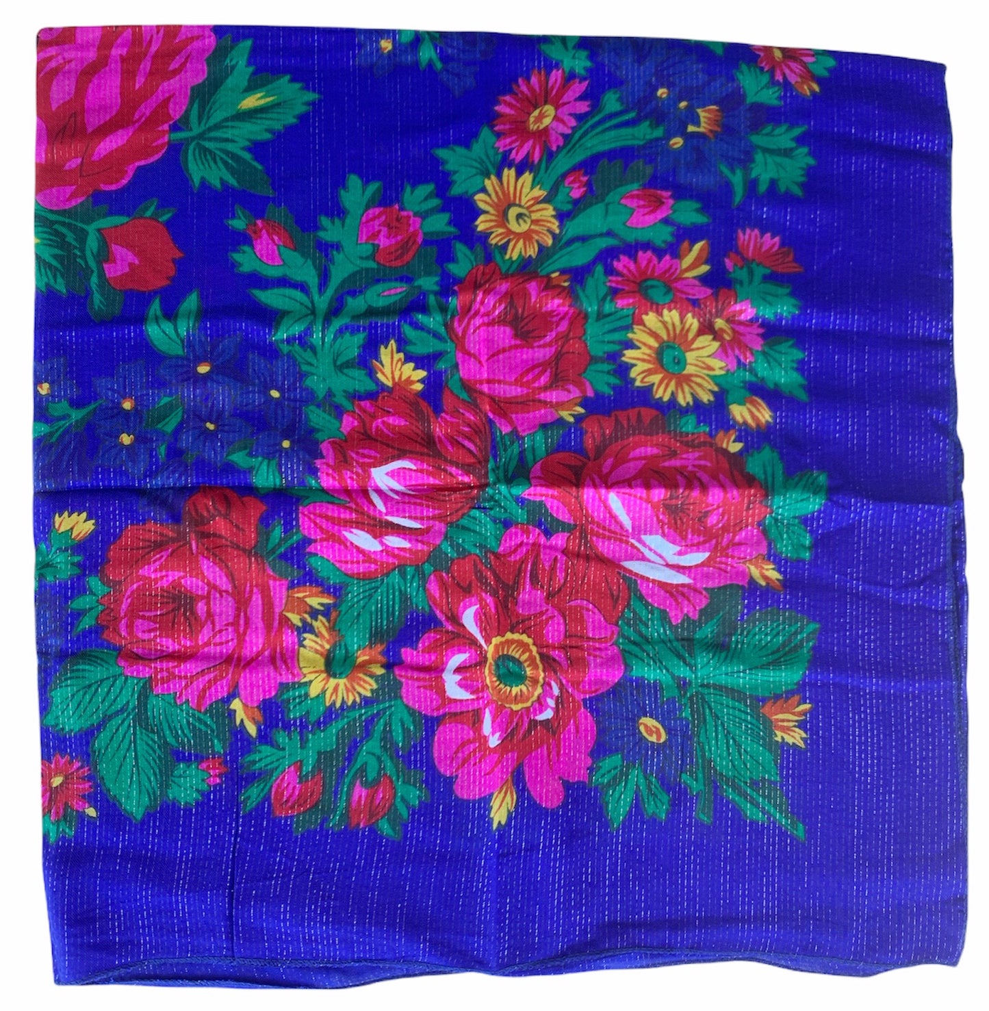 Metallic Flower Shawl ,Flower scarf.  Traditional Rose Print,  Accessories,Native American Style