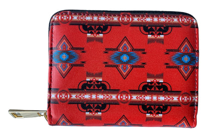 Native American Style Design Small Zipper Wallet