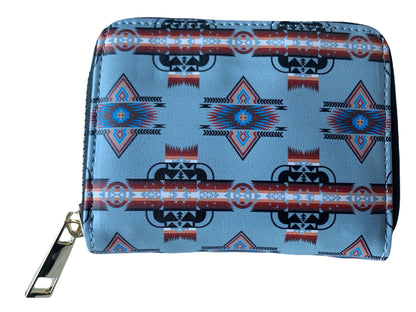 Native American Style Design Small Zipper Wallet