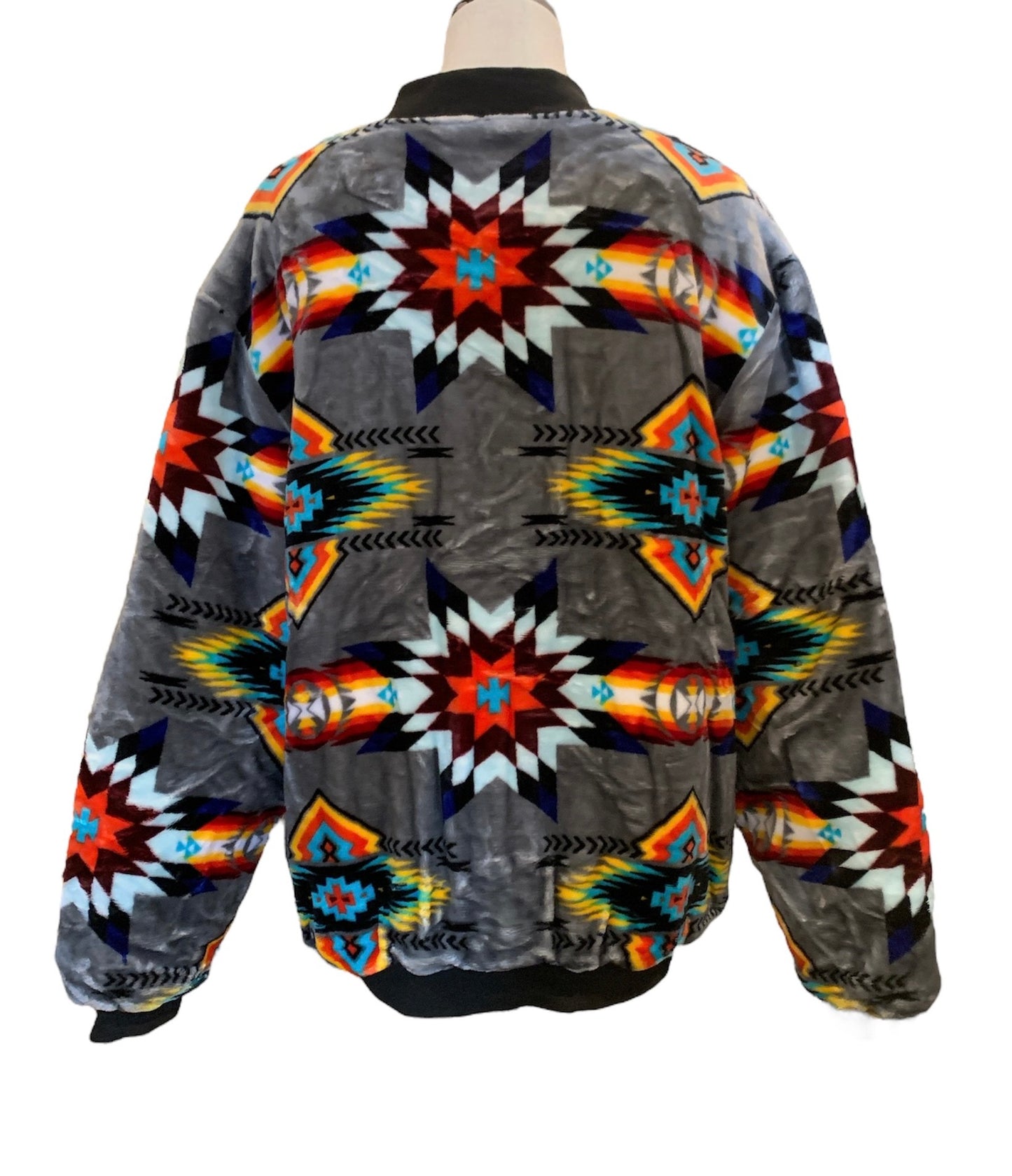 Super Soft Southwest-Inspired Native Zip-Up Bomber Jacket