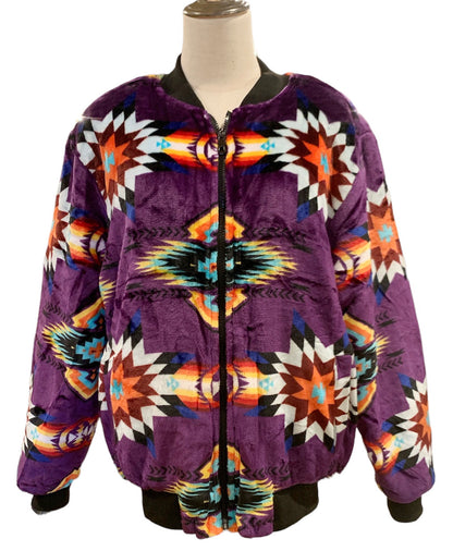 Super Soft Southwest-Inspired Native Zip-Up Bomber Jacket