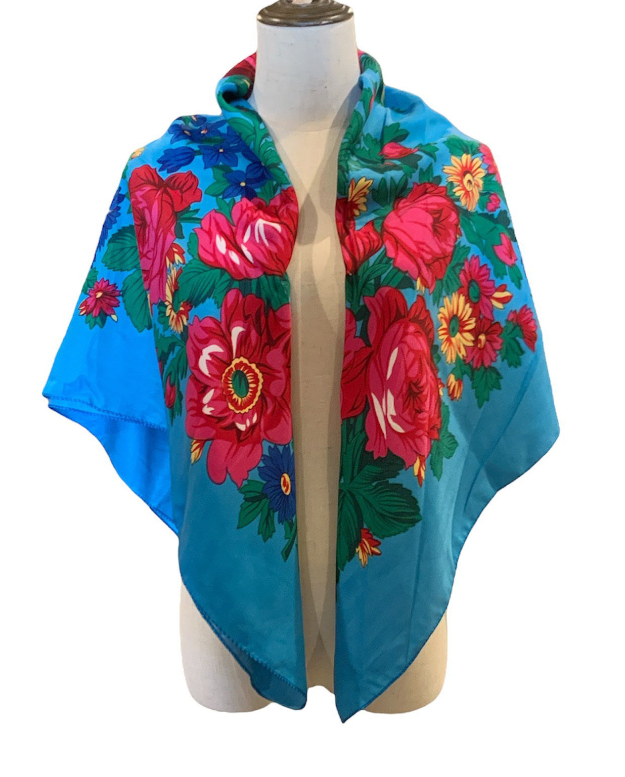 Flower Shawl ,Flower scarf.  Traditional Rose Print,  Accessories,Native American Style