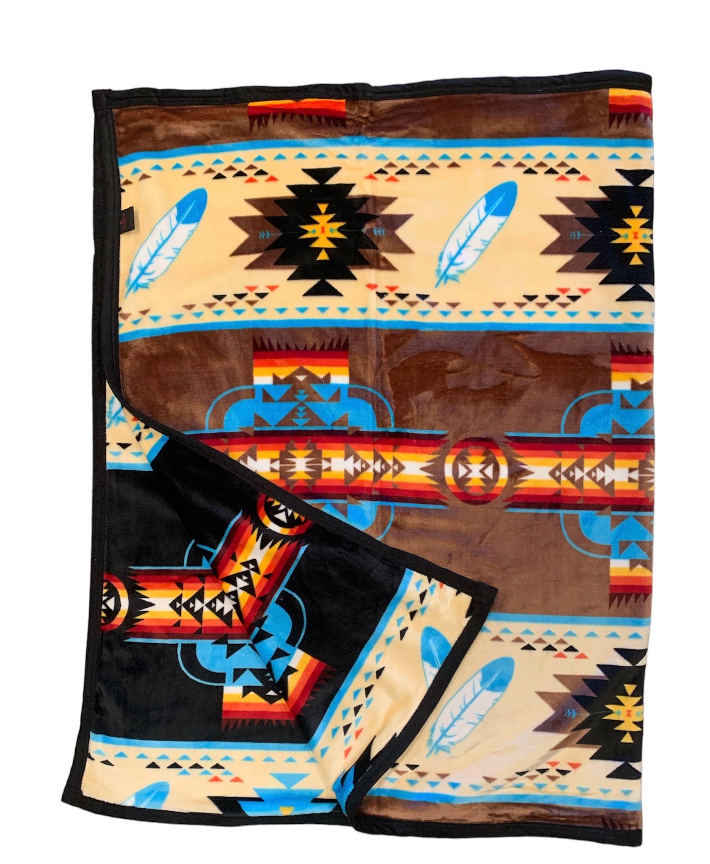 Native American Style Design Super Soft Feather Reversible Blanket