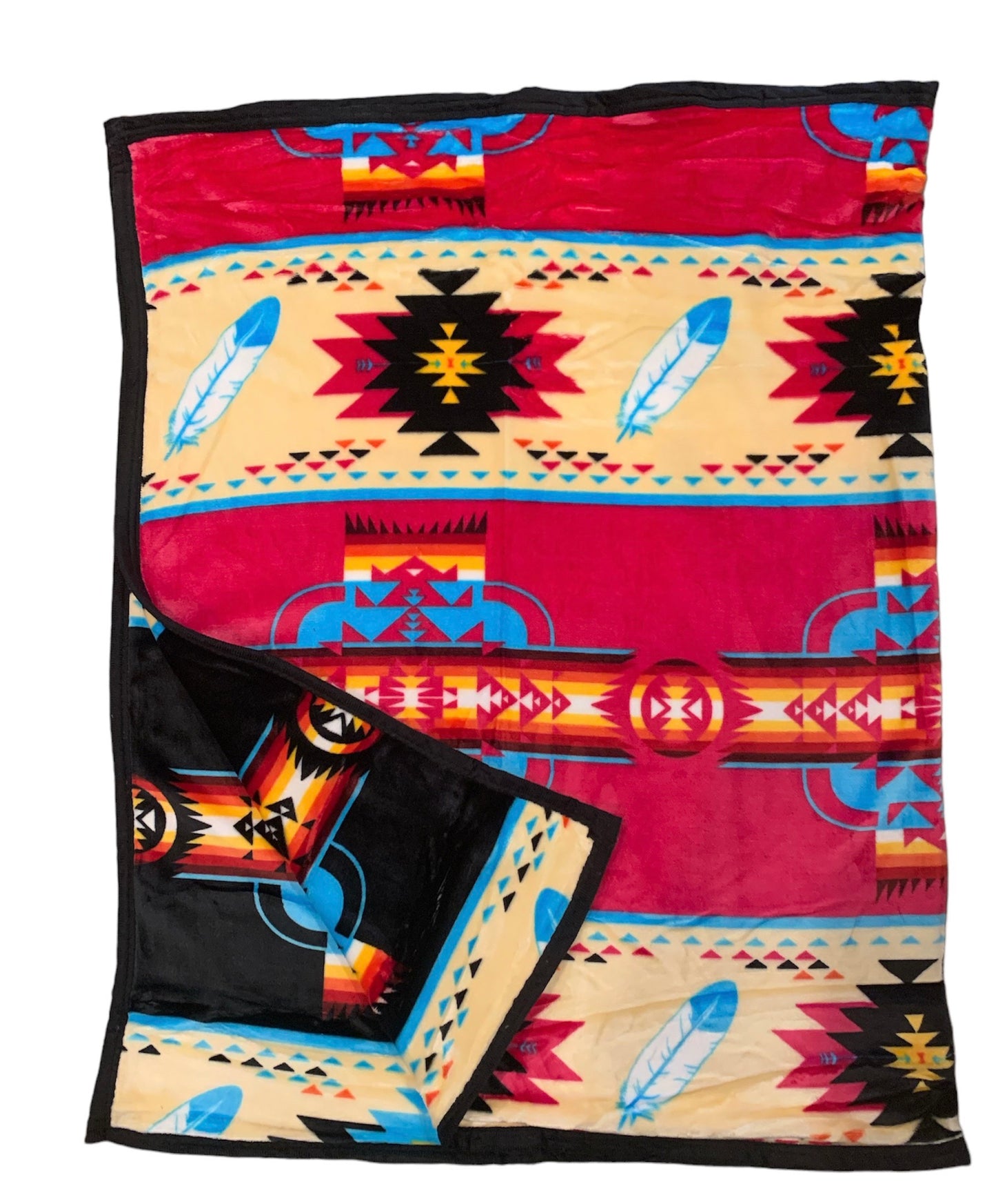 Native American Style Design Super Soft Feather Reversible Blanket