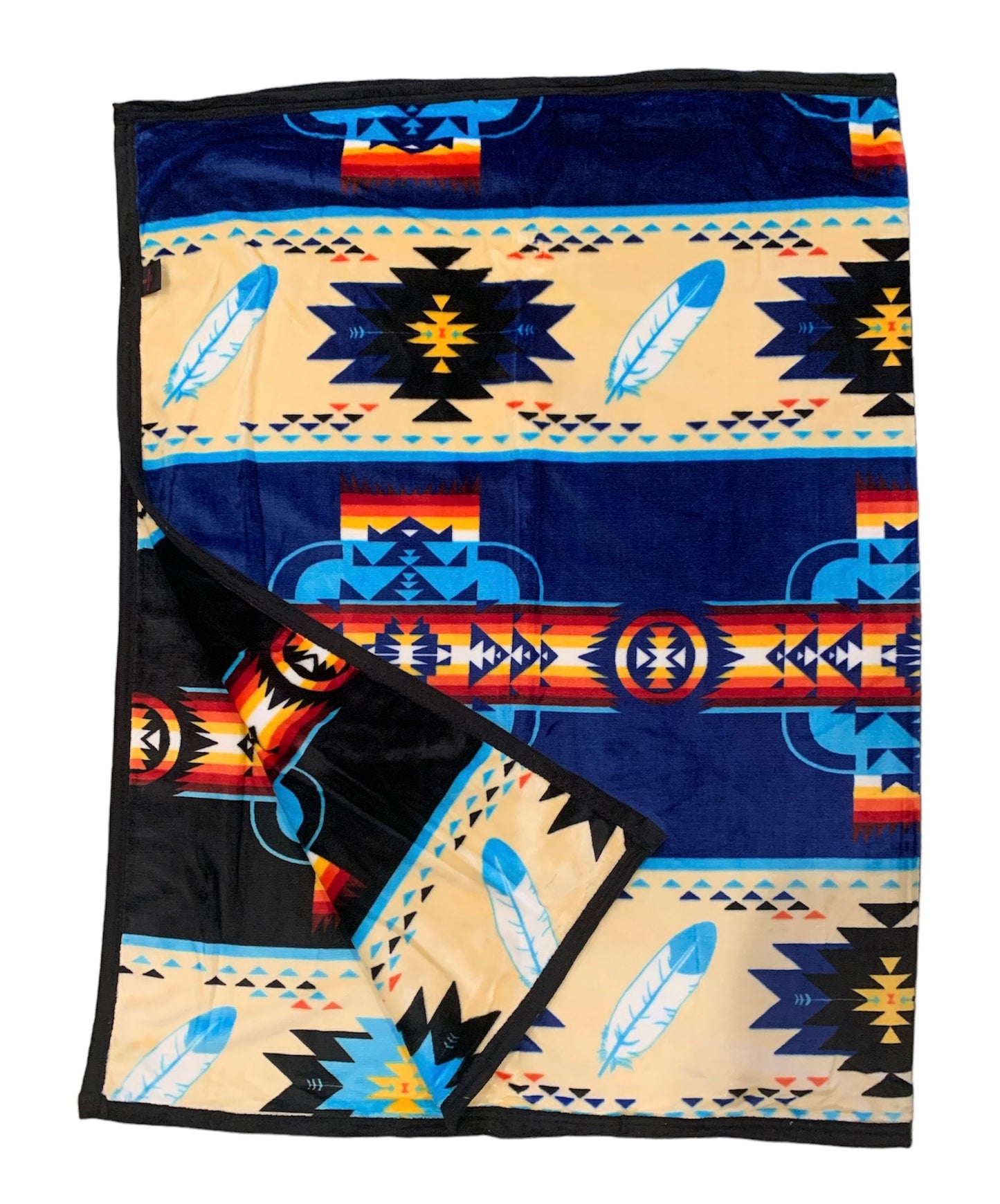 Native American Style Design Super Soft Feather Reversible Blanket