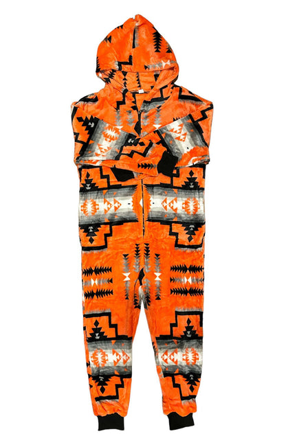 Native American Style Design Super Soft Adult One-piece Pajamas