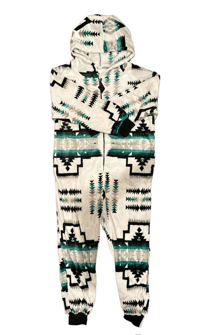 Native American Style Design Super Soft Adult One-piece Pajamas