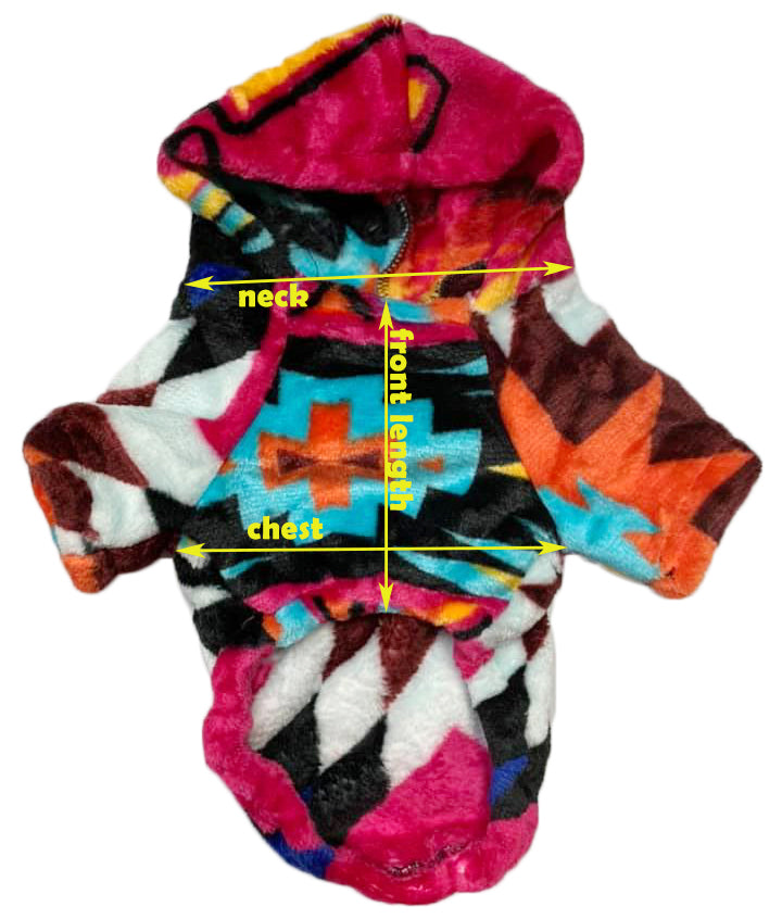 Chihuahua Puppy Native American Style Design Super Soft Dogs hoodies. Dog coat. Dogs clothes. Southwest clothes