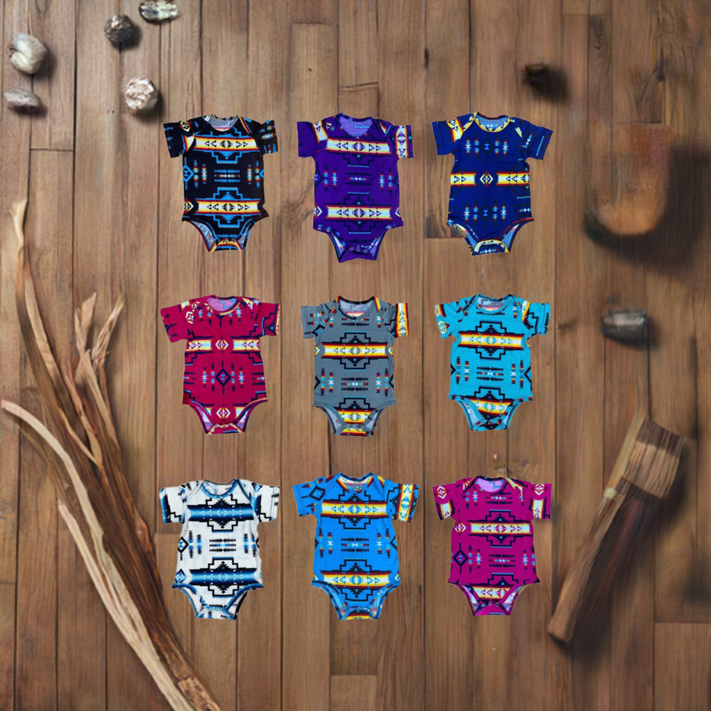 Cute Native American Style Baby Bodysuits T-shirt Uniquely Designed Southwest Onesies!