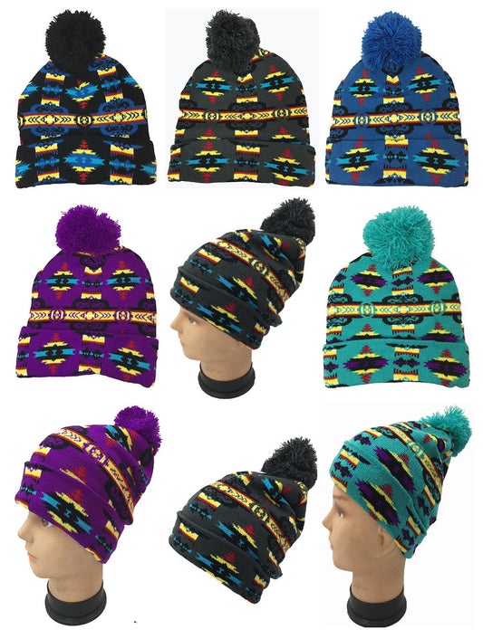 Kids Native American Style Design Kids Knit Hats