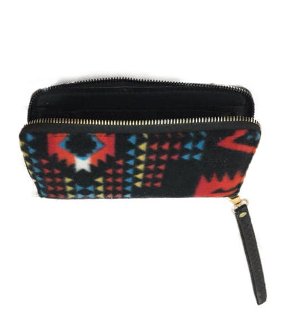 native american style design single zipper wallet