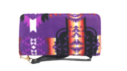 native american style design single zipper wallet