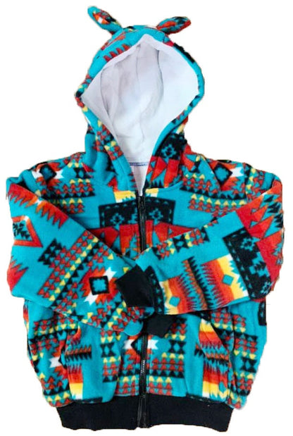 southwest style fleece kids jacket