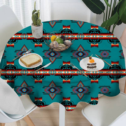 southwest style design 2-4 people round tablecloth washable outdoor and indoor