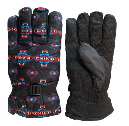 Native American Style Design Winter Outdoor Thick Waterproof Gloves