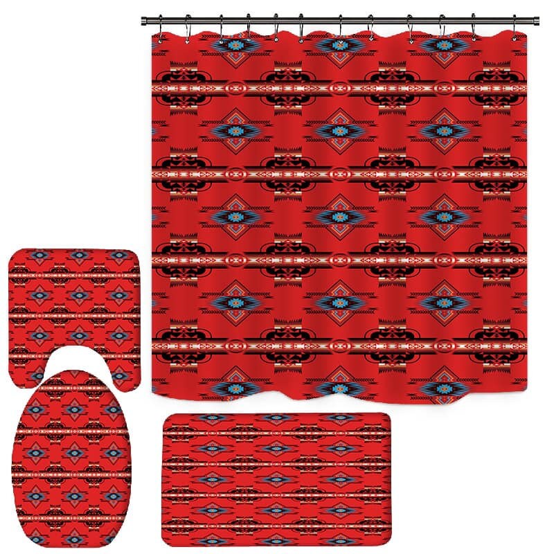 Native American Style Design Rug and Curtain Sets, Mats Sets , Home decor, Bathroom Sets