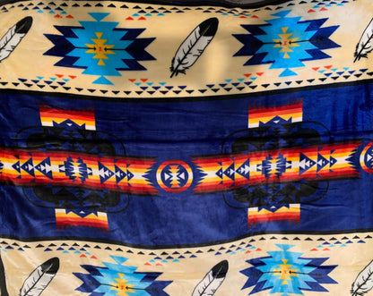 southwest native Style Design full size plush reversible blanket