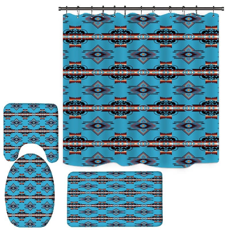 Native American Style Design Rug and Curtain Sets, Mats Sets , Home decor, Bathroom Sets