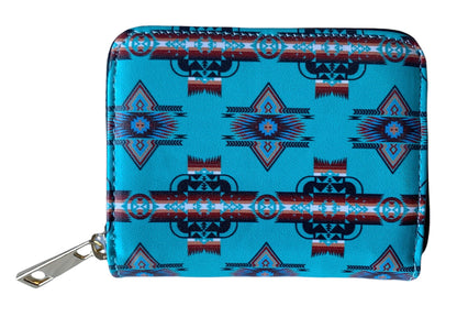 Native American Style Design Small Zipper Wallet