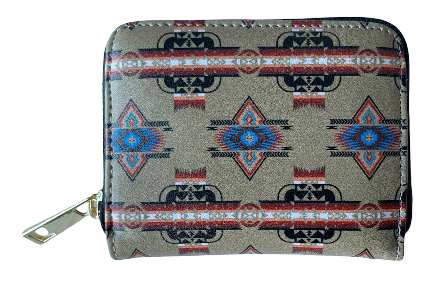 Native American Style Design Small Zipper Wallet