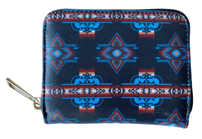 Native American Style Design Small Zipper Wallet