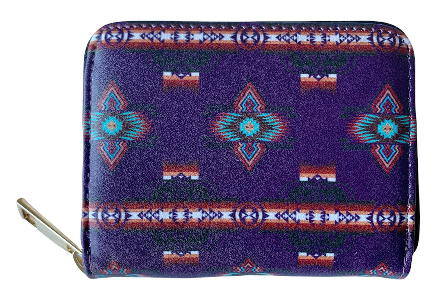 Native American Style Design Small Zipper Wallet