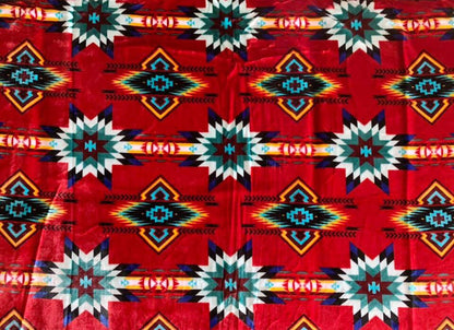 Southwest native Style design super soft plush reversible Full size blanket