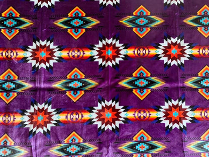 Southwest native Style design super soft plush reversible Full size blanket