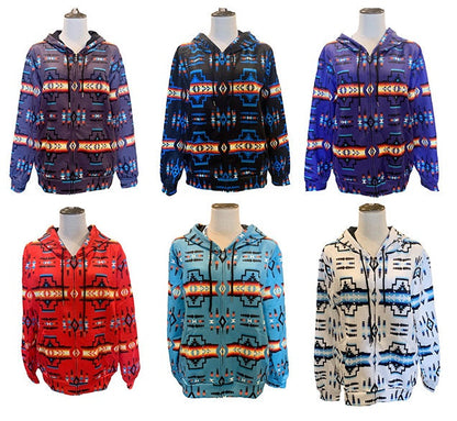 Native American Style Design Zipper Jacket