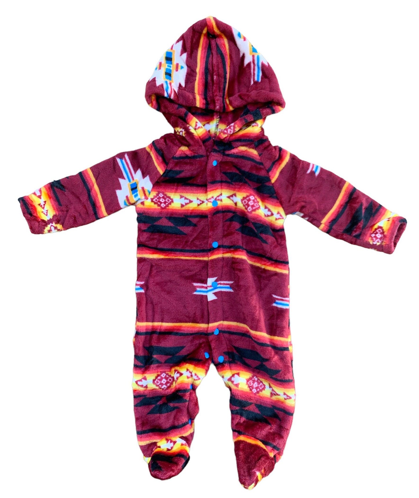 Native American Style Design Super Soft Baby One-piece Pajamas