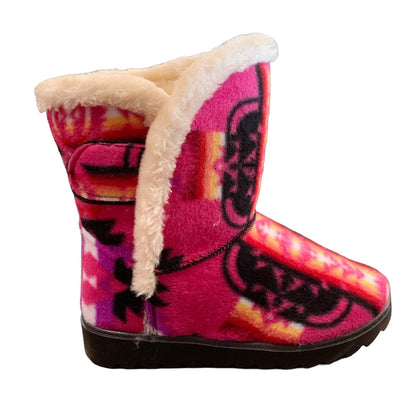 Native American Style Design Super Warm Youth Kids Boots