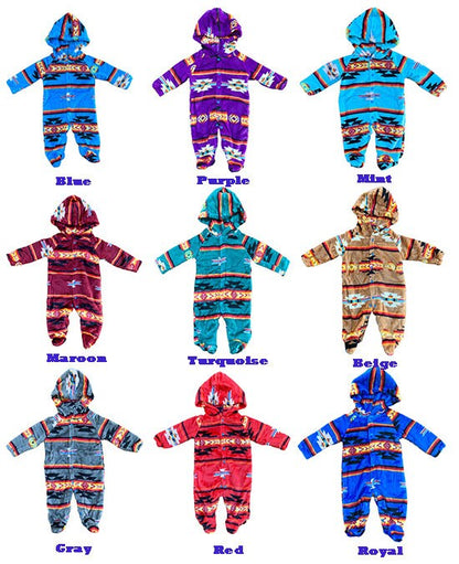 Native American Style Design Super Soft Baby One-piece Pajamas