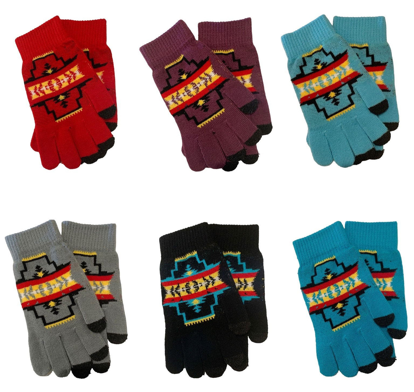 Native American Style Design Beanies Gloves Winter Hats Gloves