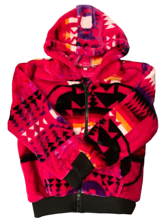 Native American Style Design Super Soft Zipper Kids Jacket Hooded