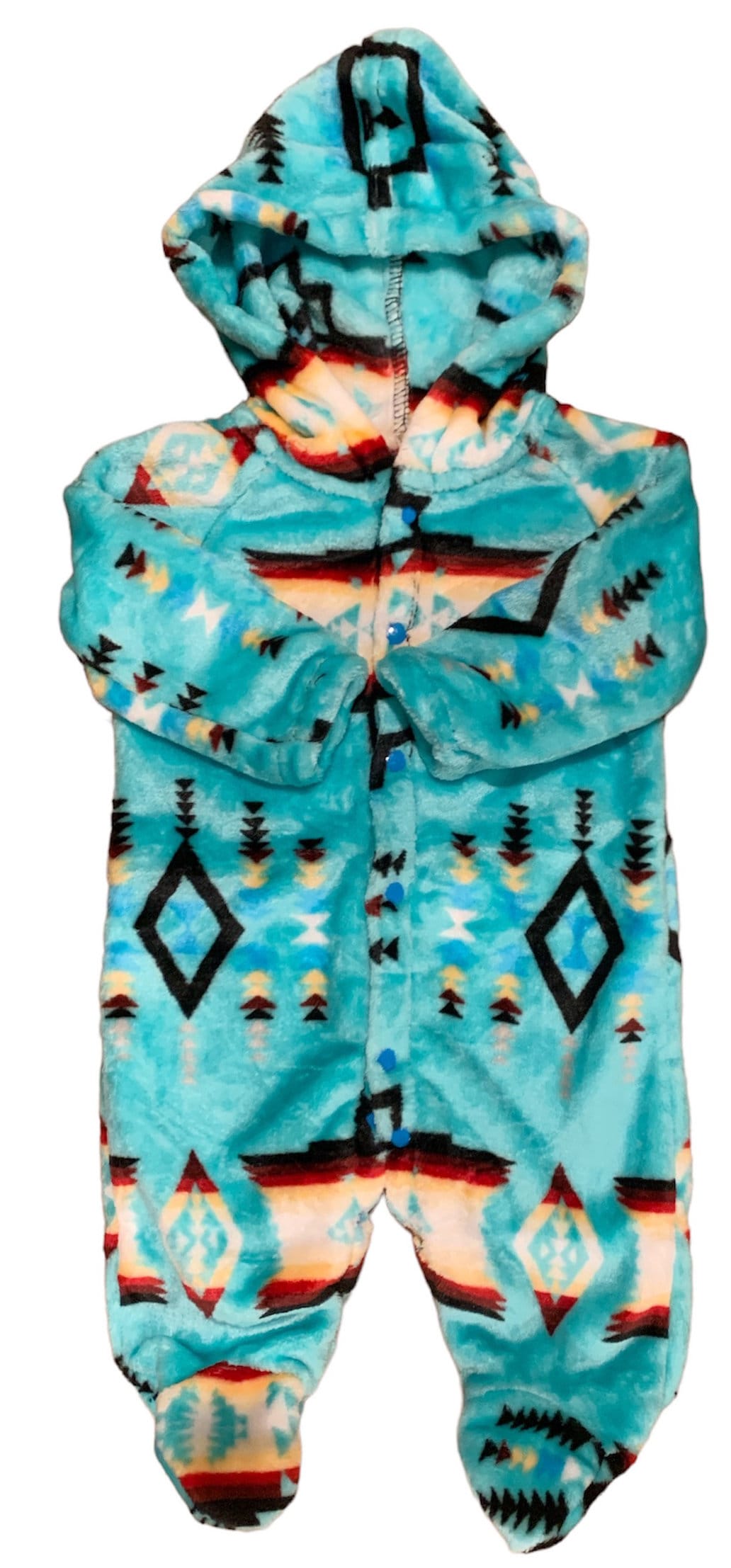 Super Soft Southwest Native American Style Baby Hooded Onesie