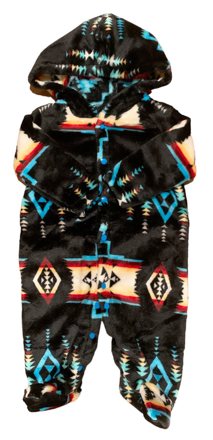 Super Soft Southwest Native American Style Baby Hooded Onesie