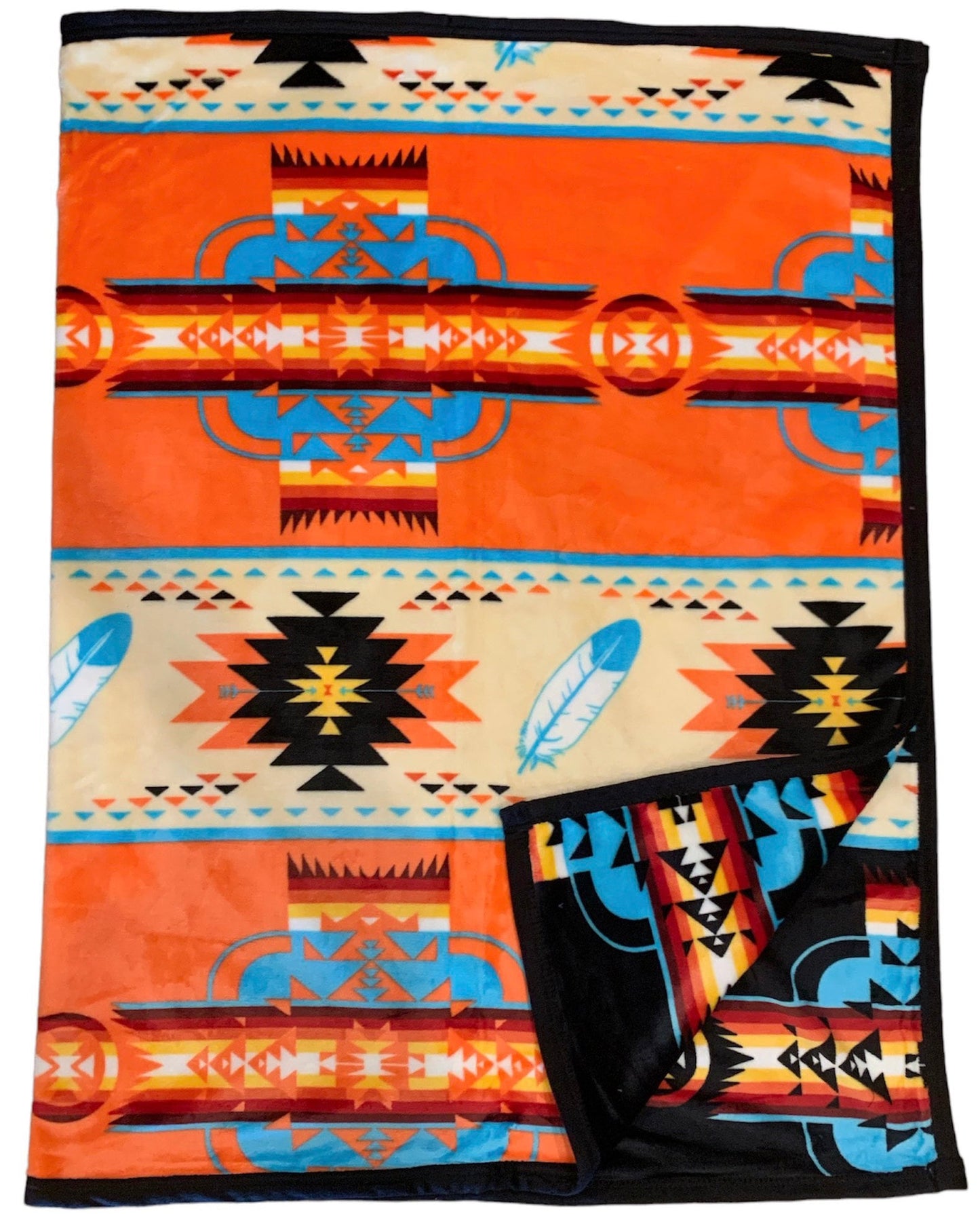 Native American Style Design Super Soft Feather Reversible Blanket