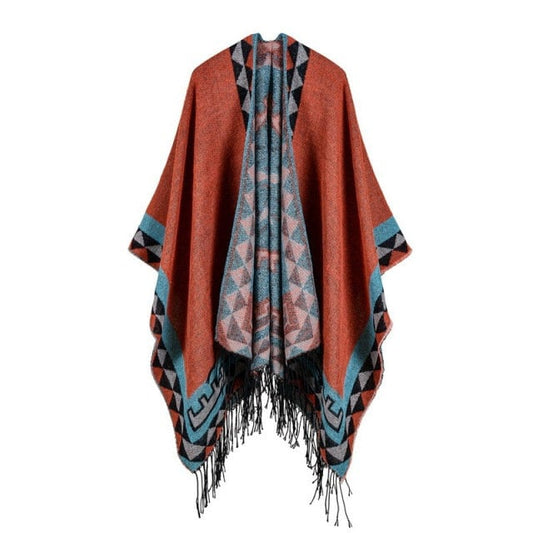 Southwest Shawl,  Poncho-Native American Style Design--One Size Fits Most