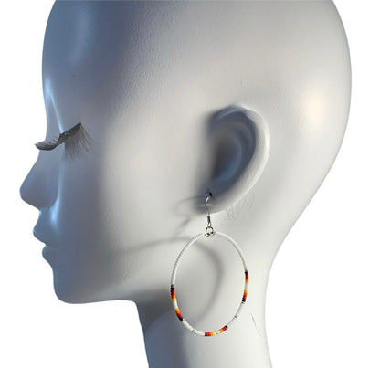 Native American Style Beaded Hoop Earrings