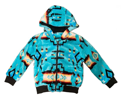 Native American style Super Soft Kids Jacket With Sherpa